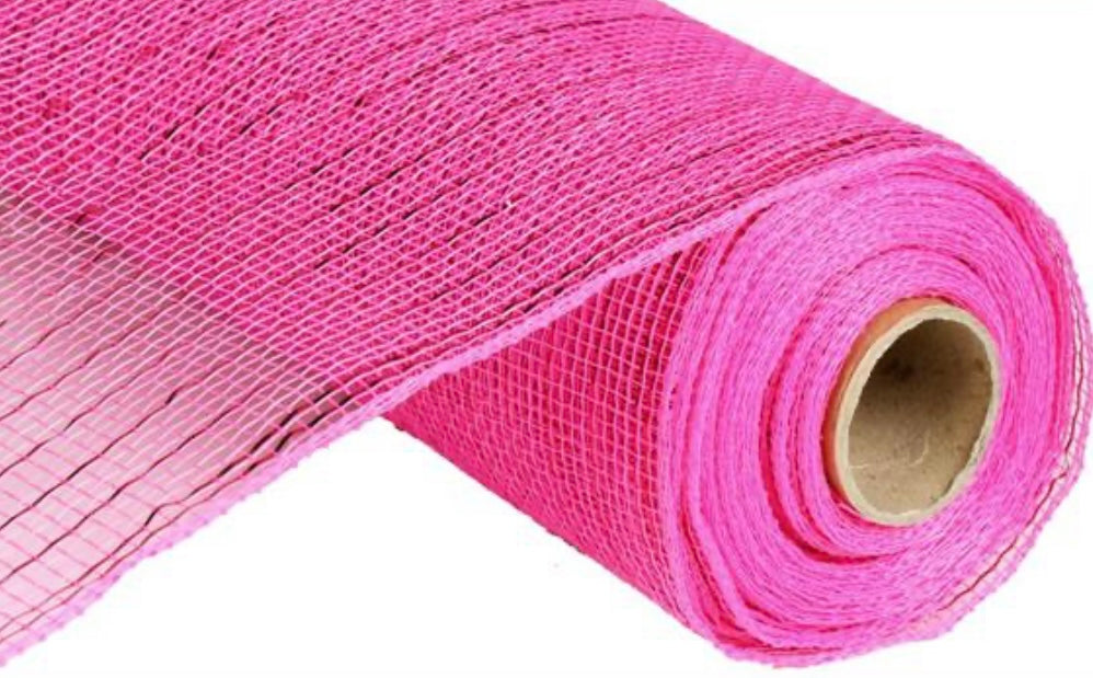 10” x 10 Yards Hot Pink Metallic Mesh