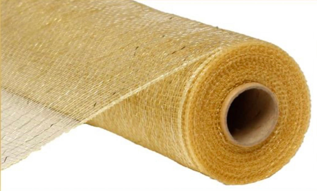 10” x 10 Yards Champagne Gold Metallic Mesh