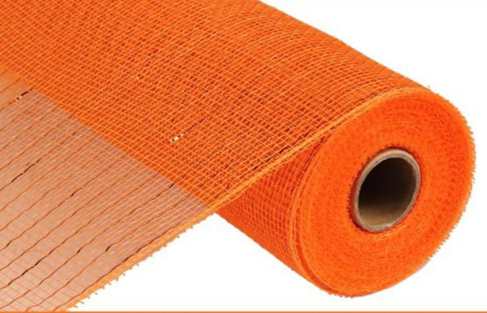 10” x 10 Yards Orange Metallic Mesh