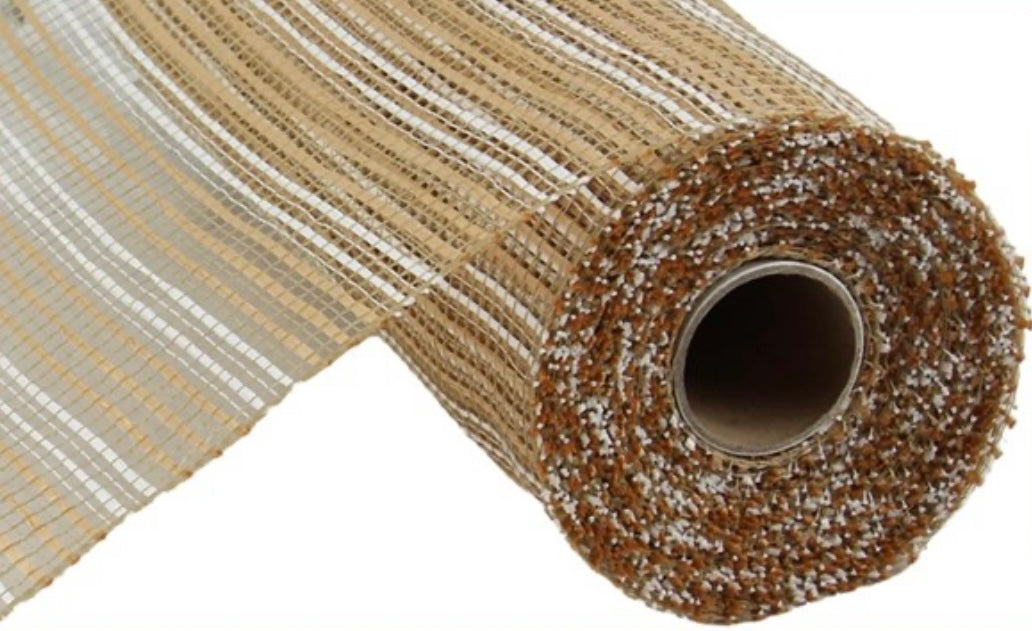 10” x 10 Yards Natural Horizontal Stripe Mesh