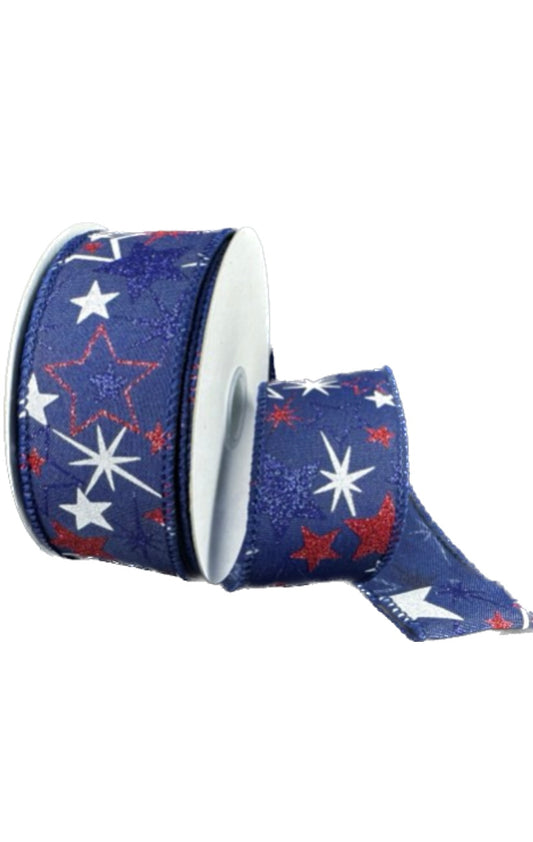 Wired Patriotic Stripes Ribbon-1.5”x10 Yards