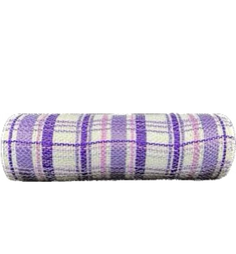 10”x 10 Yards Purple and White Fabric Plaid Mesh