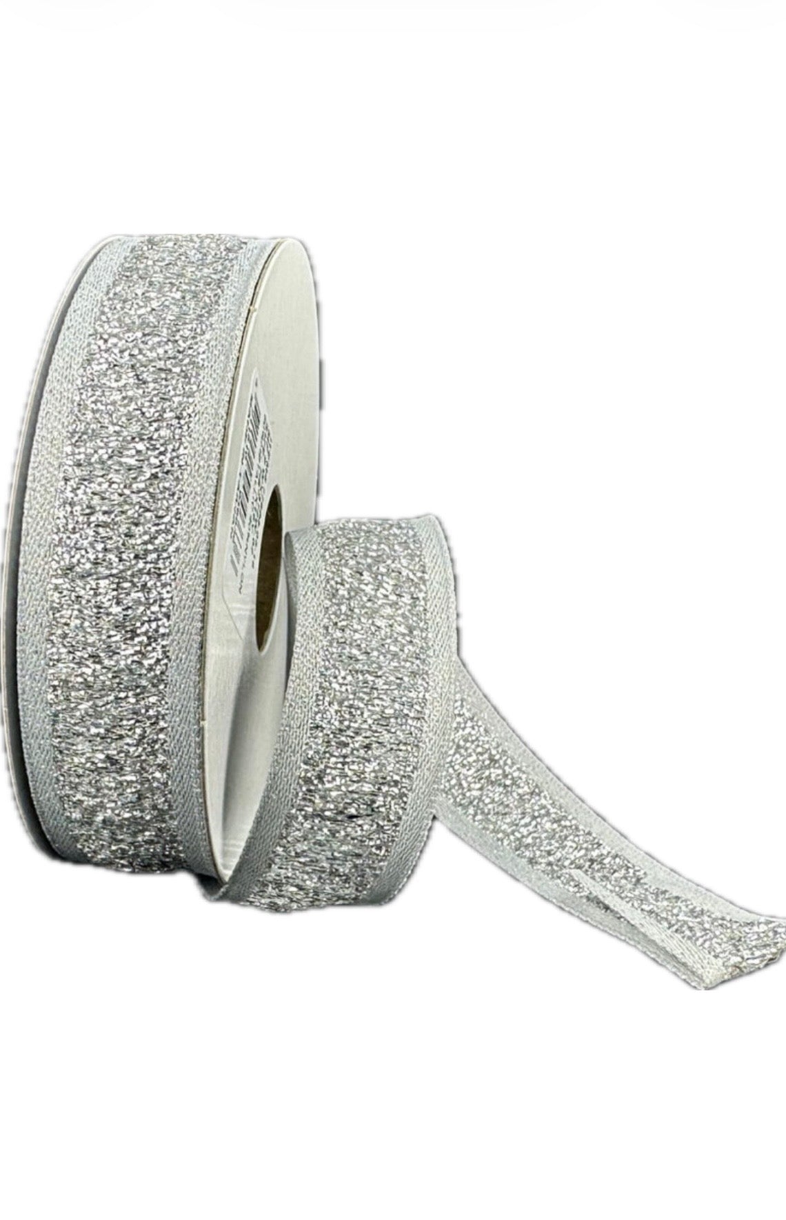 Wired Silver Metallic Loose Weave Edge Ribbon- 7/8”x10 Yards