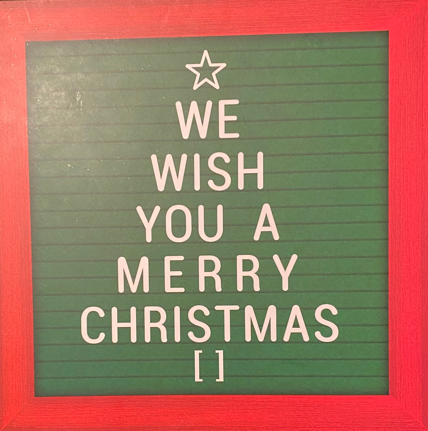 10” Square We Wish You A Merry Christmas Wreath Sign