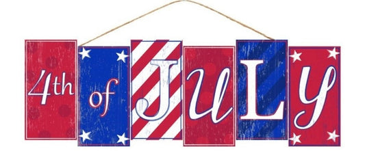 14”x4.75”  4th of July Block Wreath Sign