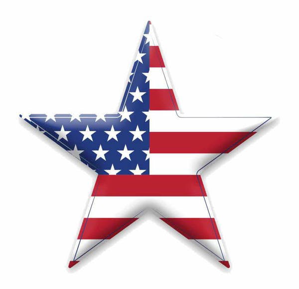 10”x9.5” Metal Embossed Patriotic Star Wreath Sign