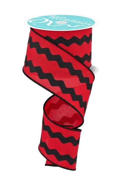 Wired Black and Red Ric Rac Ribbon-2.5”x10 Yards