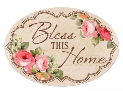 15”x10.35" Bless This House Wreath Sign
