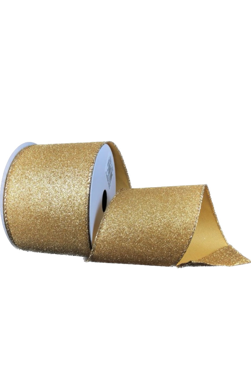 Wired Gold All Flat Glitter- 2.5”x10 Yards