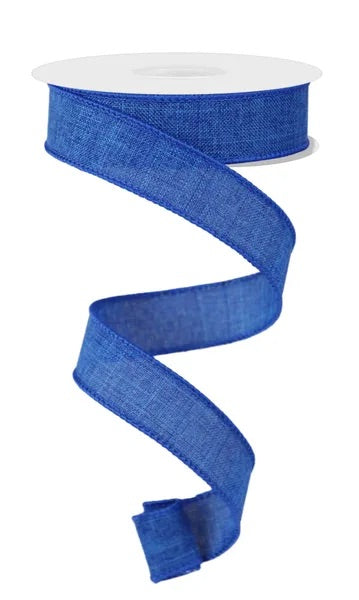 Wired Royal Blue Royal Burlap Linen Ribbon-7/8”x10 Yards