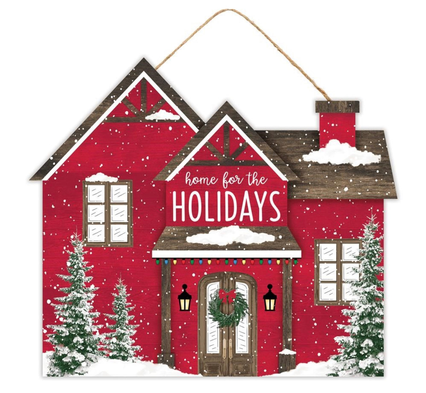 11.25”x9.75” Home for the Holidays Christmas Wreath Sign