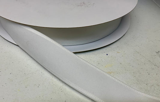 Wired White Velvet Ribbon-1.5”x50 Yards
