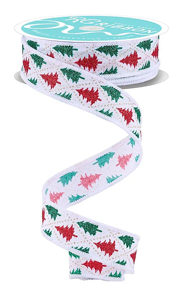 Wired Glitter Tree/Harlequin Ribbon-7/8”x10 Yards