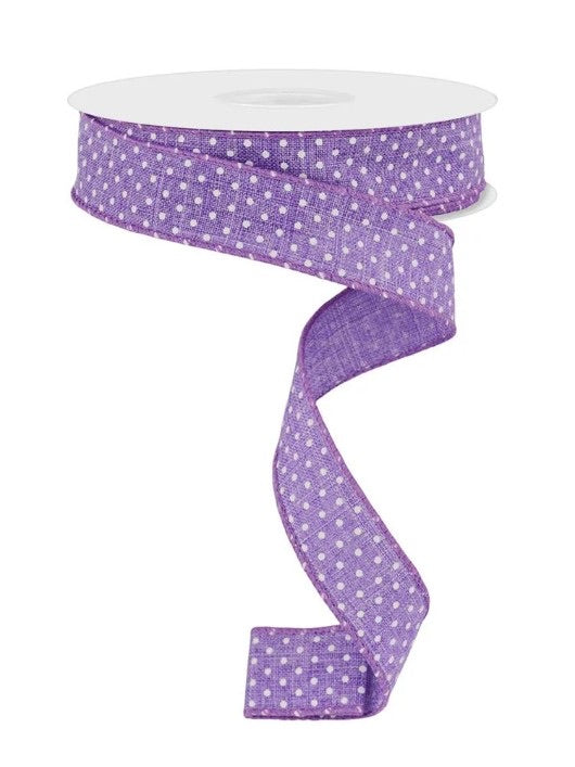 Wired Purple and White Raised Swiss Dot Ribbon-7/8”x10 Yards