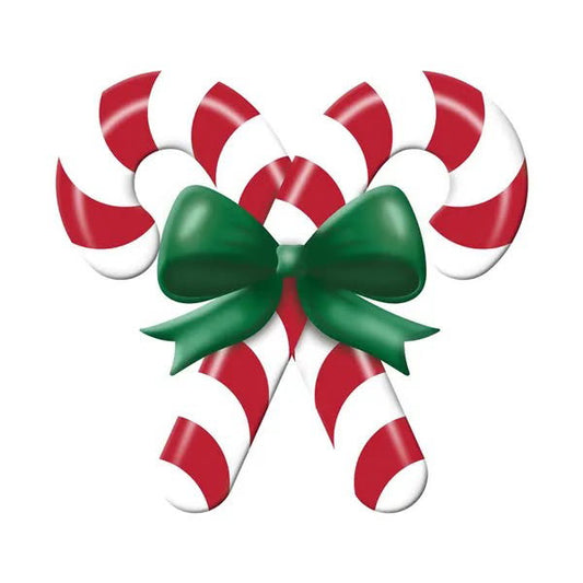 13”x12” Metal Embossed Candy Cane Wreath Sign