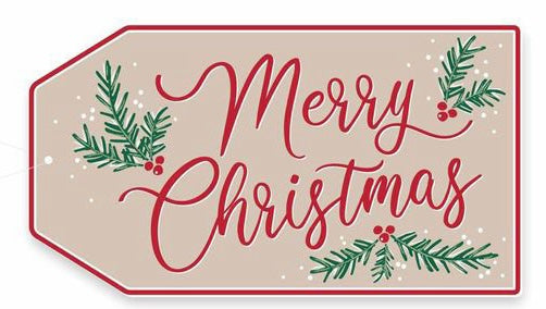 5.75” Double Sided MDF Merry Christmas Tag