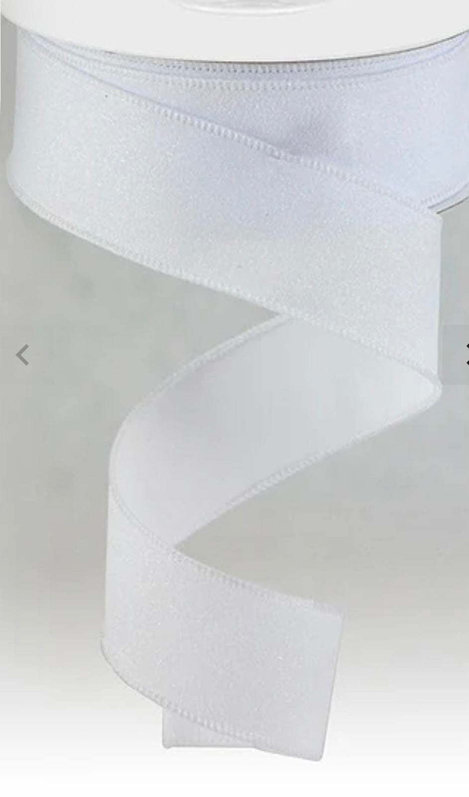 Wired White Laser Glitter Ribbon- 1.5” x10 Yards