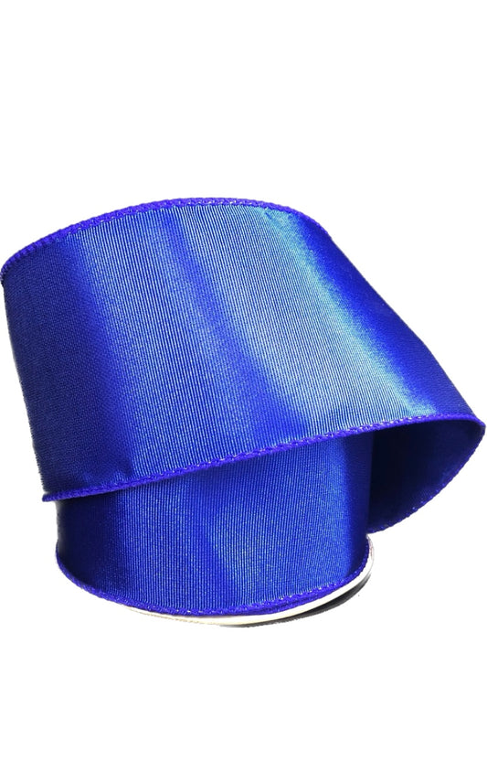 Wired Royal Blue Ribbed Satin Ribbon-2.5”x10 Yards
