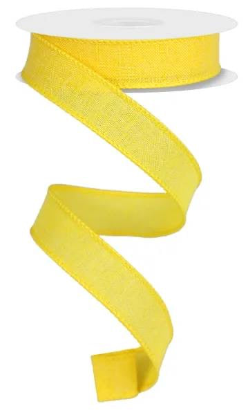 10 Yards- 7/8” Wired Yellow Royal Burlap Ribbon