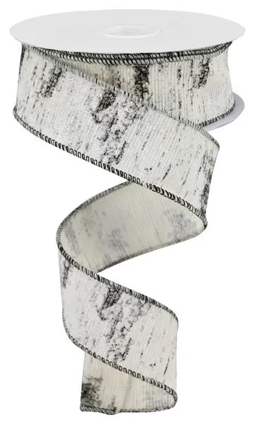 Wired Mossy Birch Bark Ribbon-1.5”x10 Yards