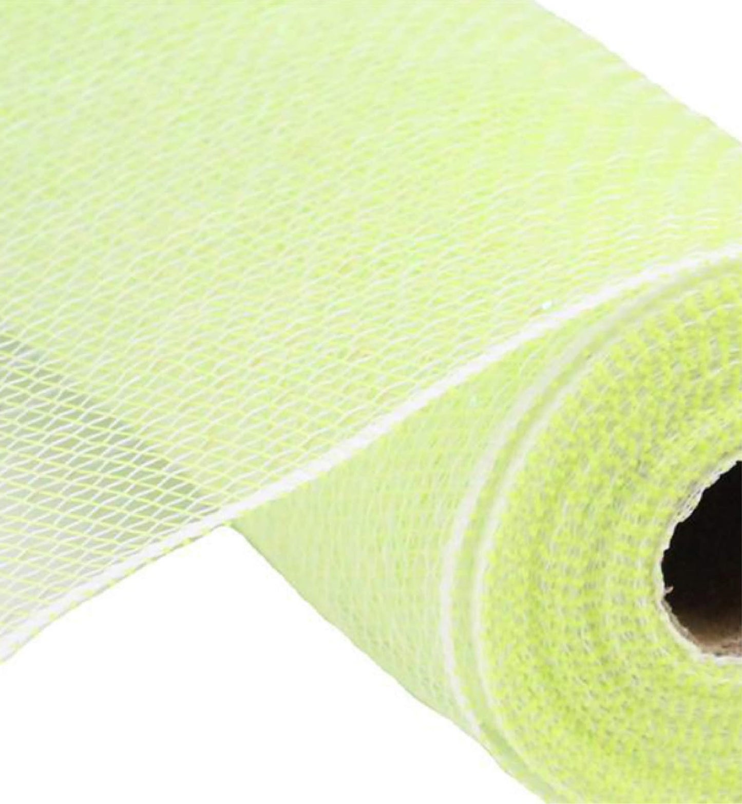 Irid Pastel Apple Green/White  Mesh- 10.5 inch x 10 Yards