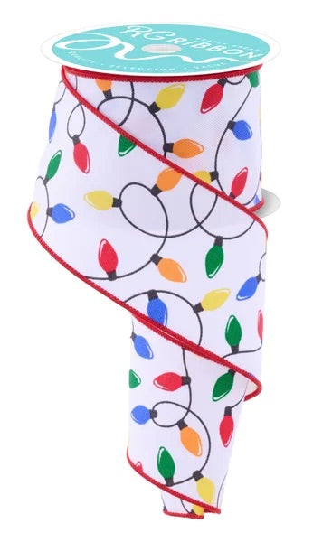 Wired Christmas Lights Ribbon- 2.5”x10 Yards