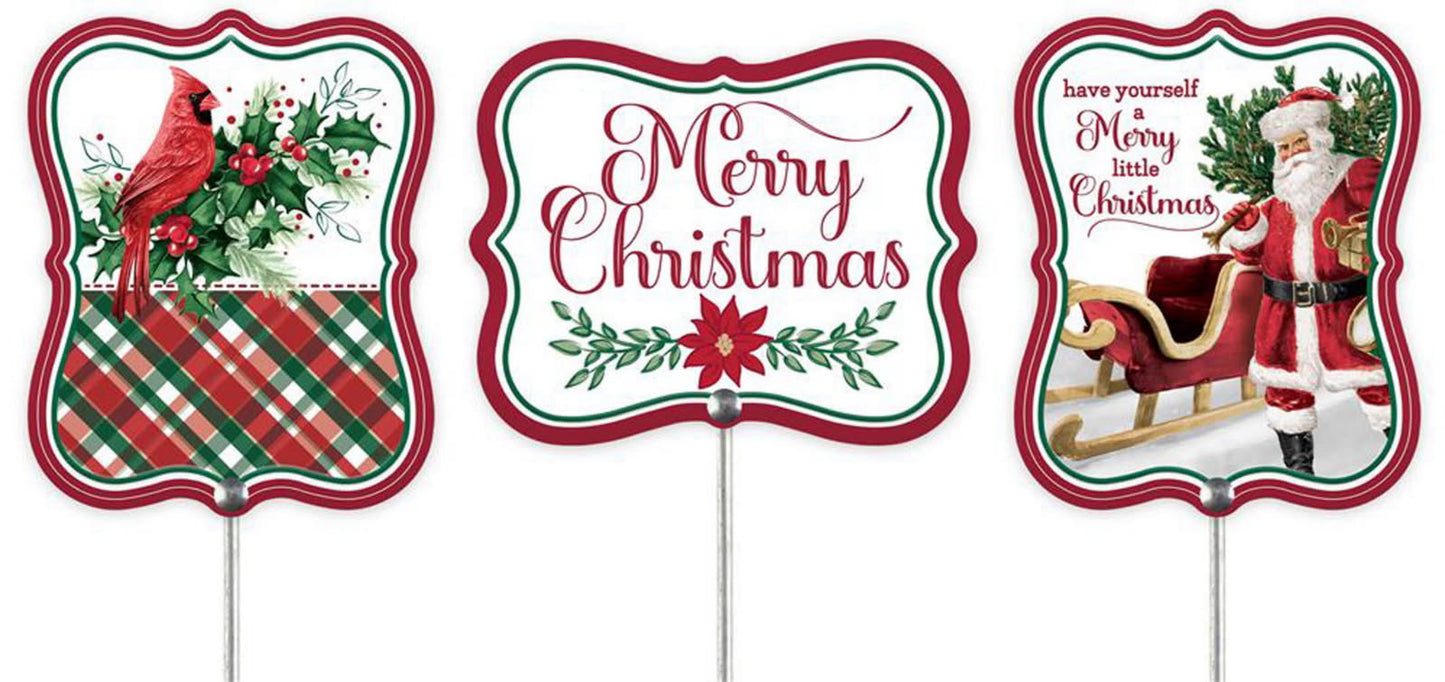 3 Piece Christmas Tin Signs - Merry Christmas, Cardinal Sign, and  Have Yourself a Merry Little Christmas- 5”x4”
