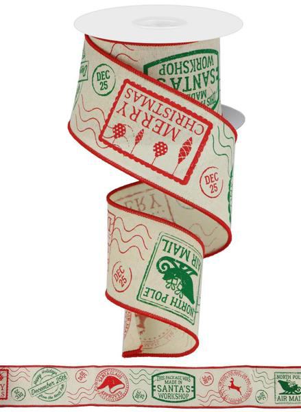 10 Yards - 2.5” Wired Happy Holidays Ribbon