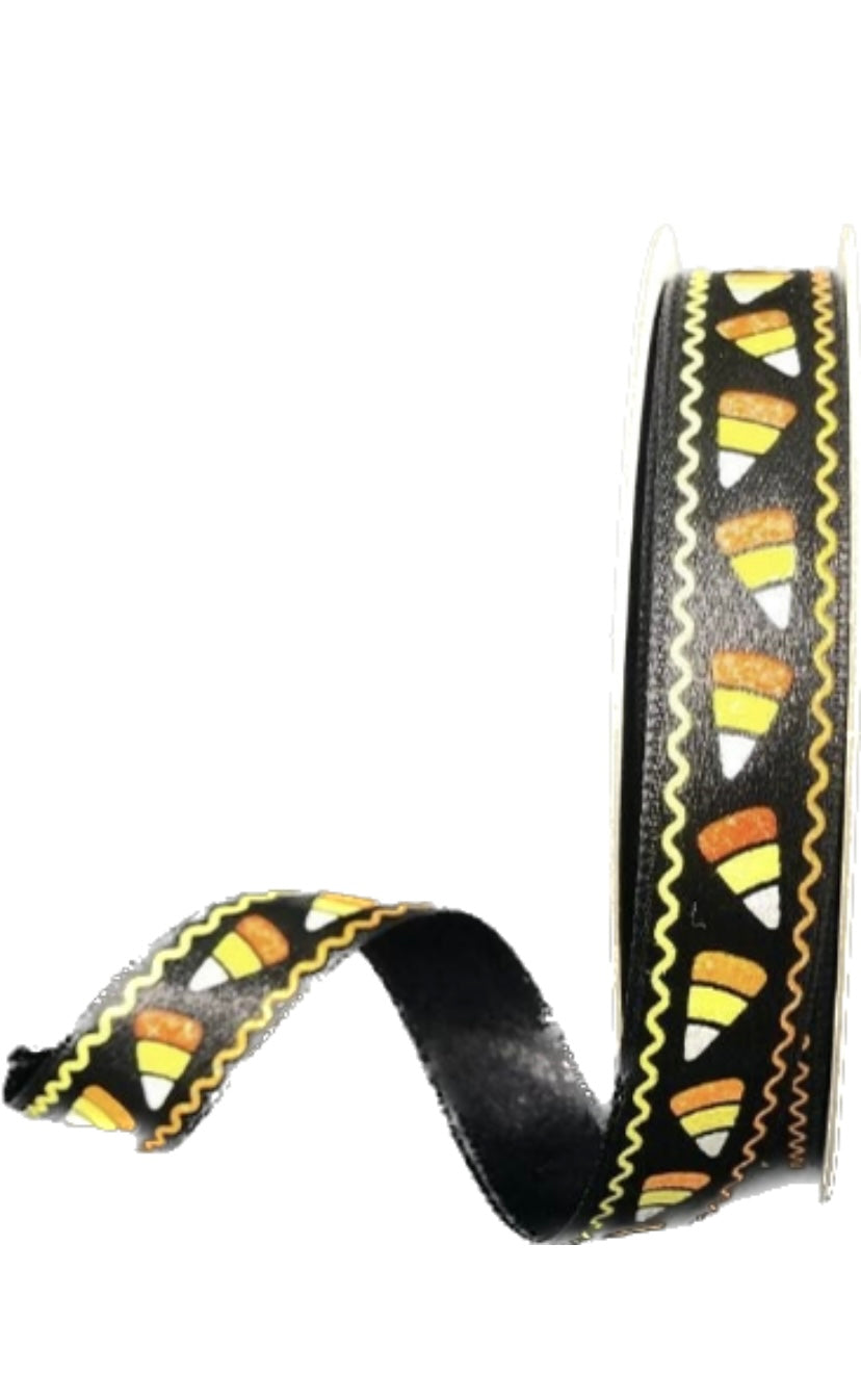Unwired Candy Corn Halloween Ribbon-5/8”x10 Yards