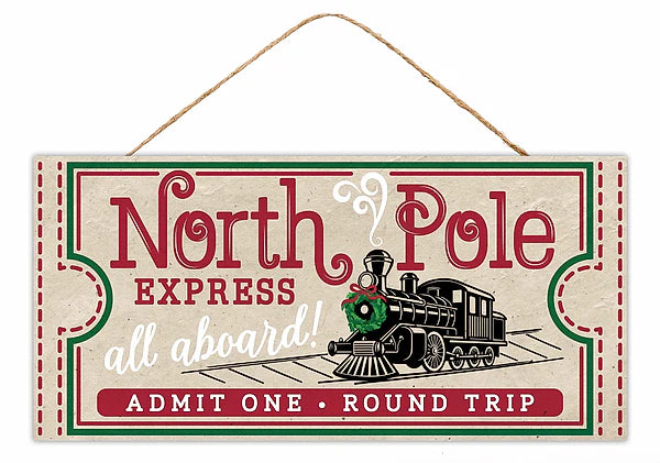 12”x6” North Pole Express  Wreath Sign
