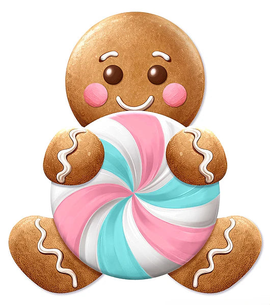 12"H x 10.77"L Gingerbread/Candy Wreath Sign