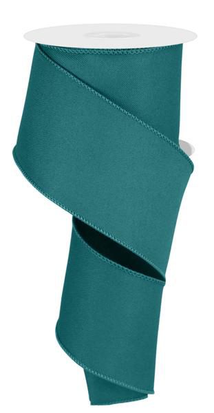 Dark Teal Diagonal Weave Fabric Ribbon- 2.5”x10 Yards