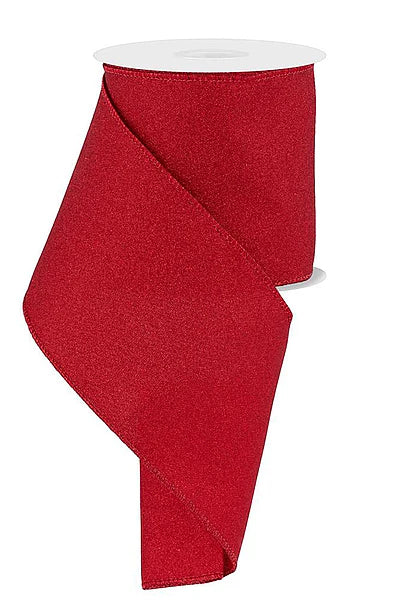 Wired Red Fine Glitter Ribbon- 4”x10 Yards