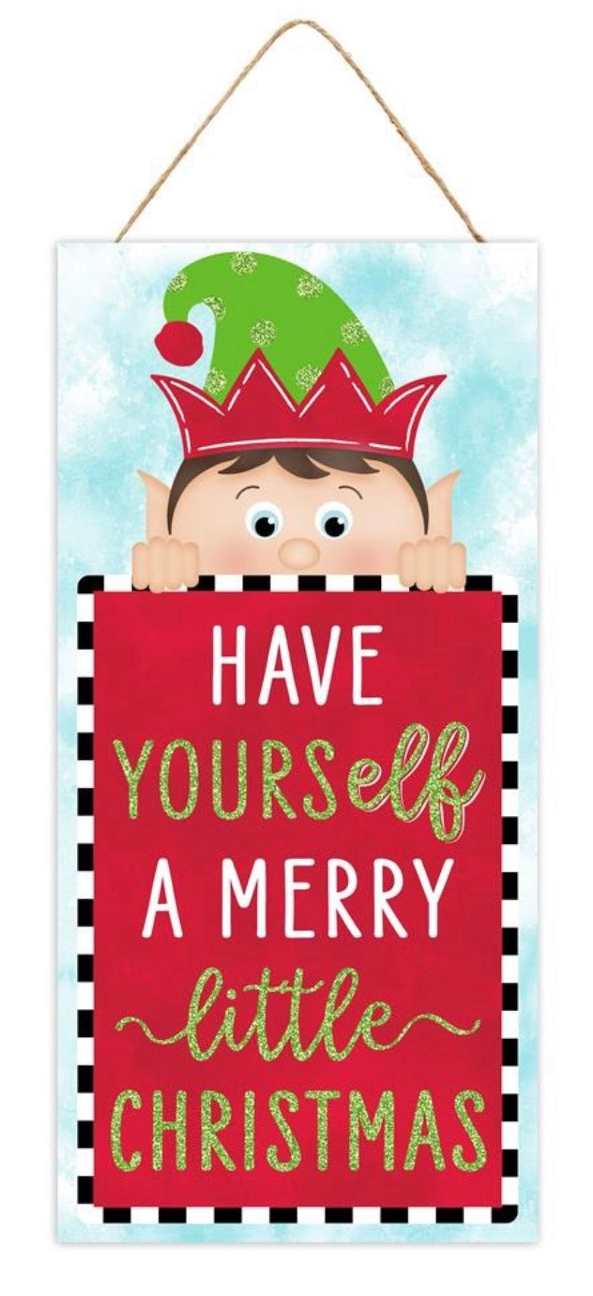 12.5”x6” Have Yourself A Merry Little Christmas Wreath Sign