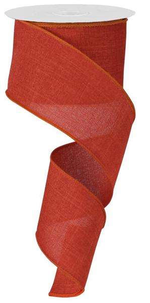 10 Yards- 2.5” Wired Rust Colored Burlap Ribbon – foxwreathsupplies