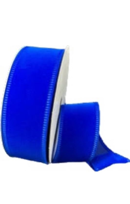 Wired Royal Blue Velvet Ribbon-1.5”x10 Yards