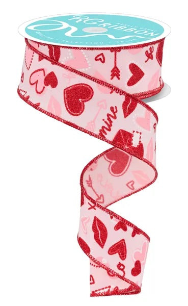 Wired Valentine’s Day Graphics Ribbon- 1.5”x10 Yards