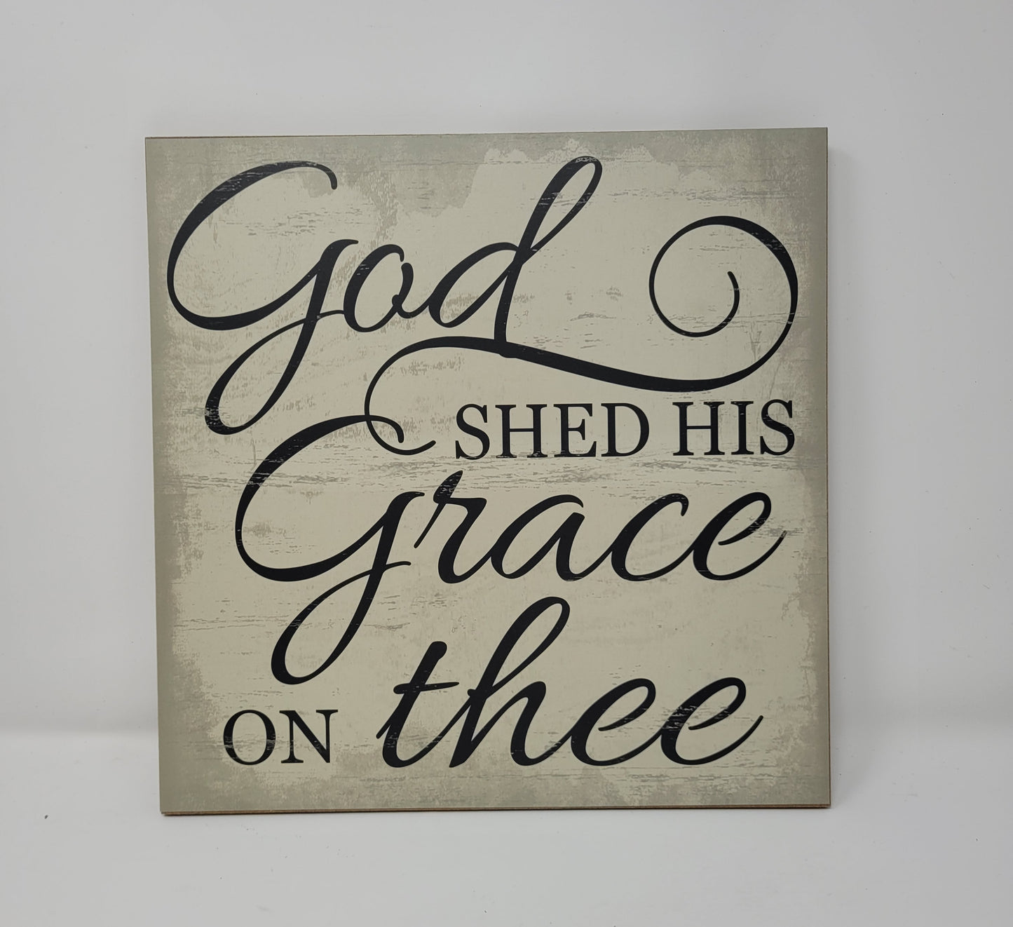 10” Square God Shed His Grace on Thee Wreath Sign