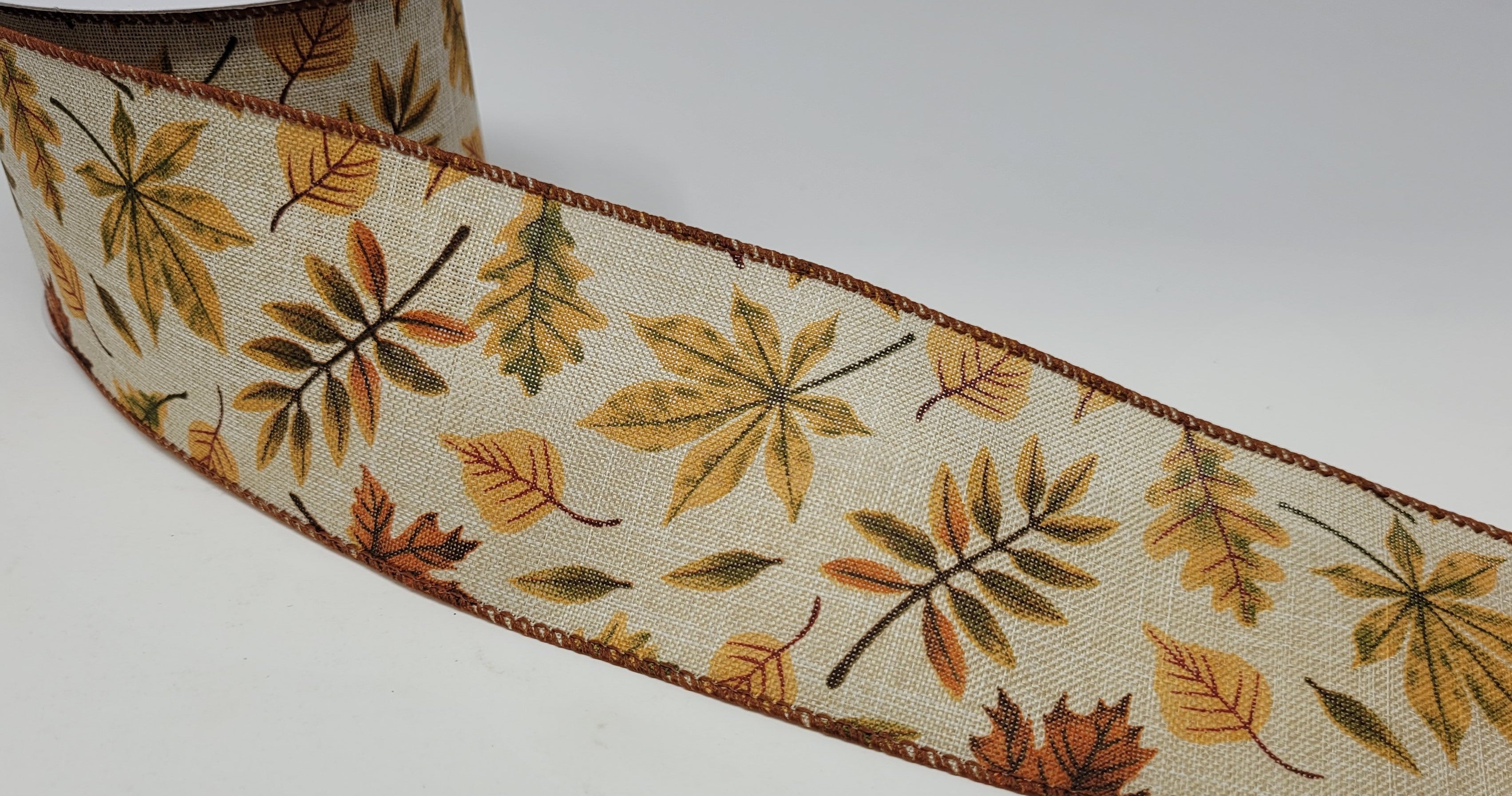 Fall Ribbbon 10 Yards - 2.5” Wired Fall Leaves Ribbon – foxwreathsupplies