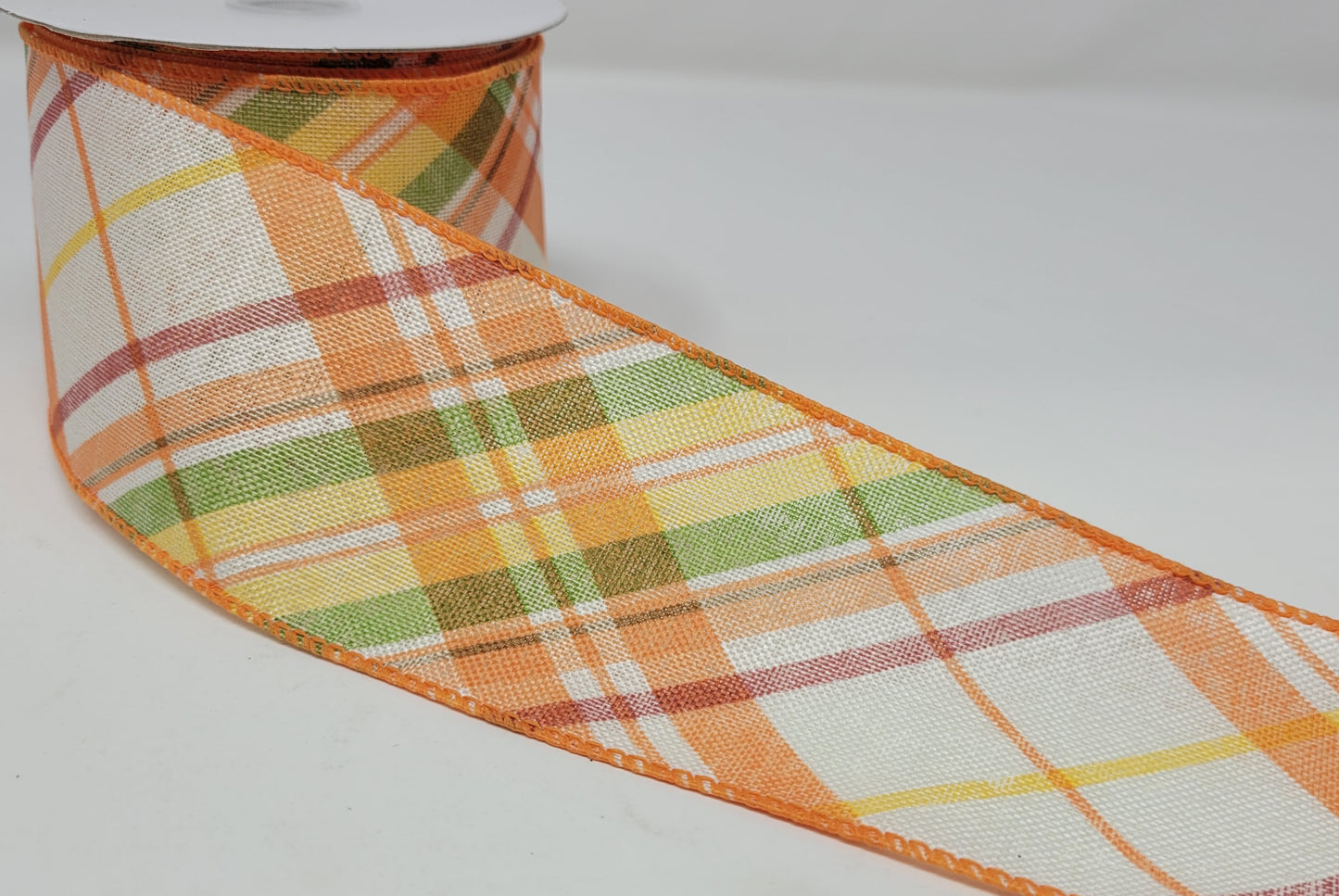 10 Yards - 2.5" Wired Fall Cross Plaid Ribbon