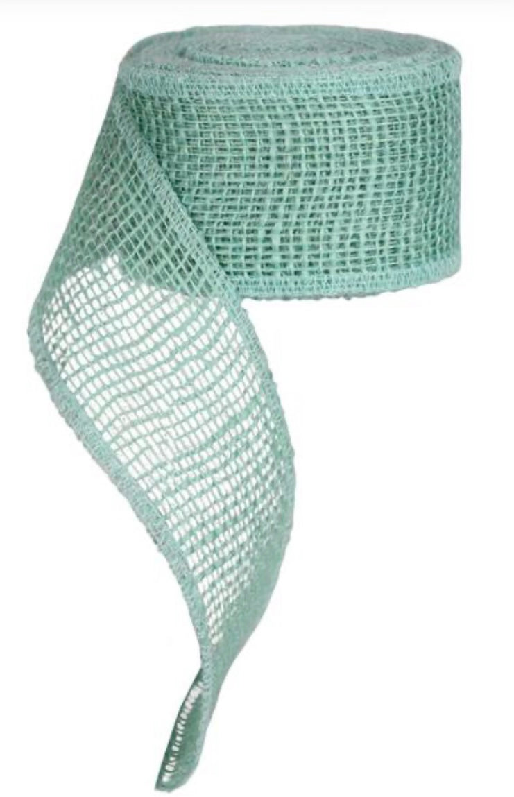 2.5”x10 Yards Ice Blue Burlap Garland Jute Net