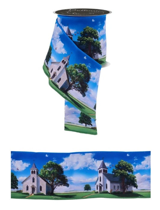 Wired Church Ribbon- 4”x10 Yards
