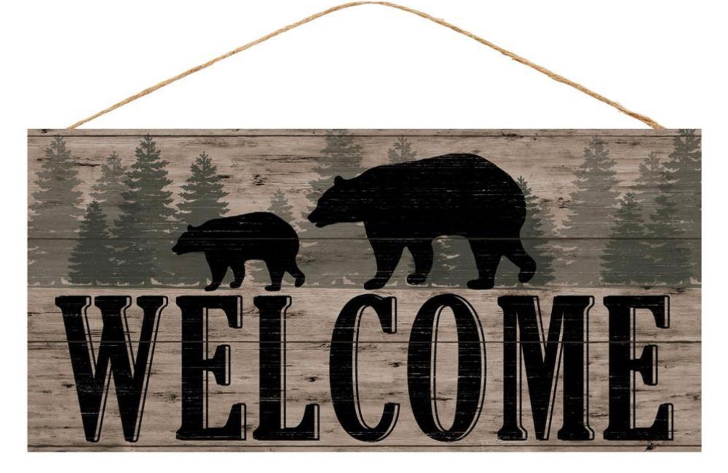 12.5”x6” Welcome Bear Wreath Sign