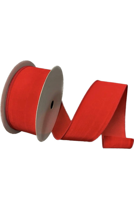 Wired Red Velvet Christmas Ribbon- 2.5”x50 Yards