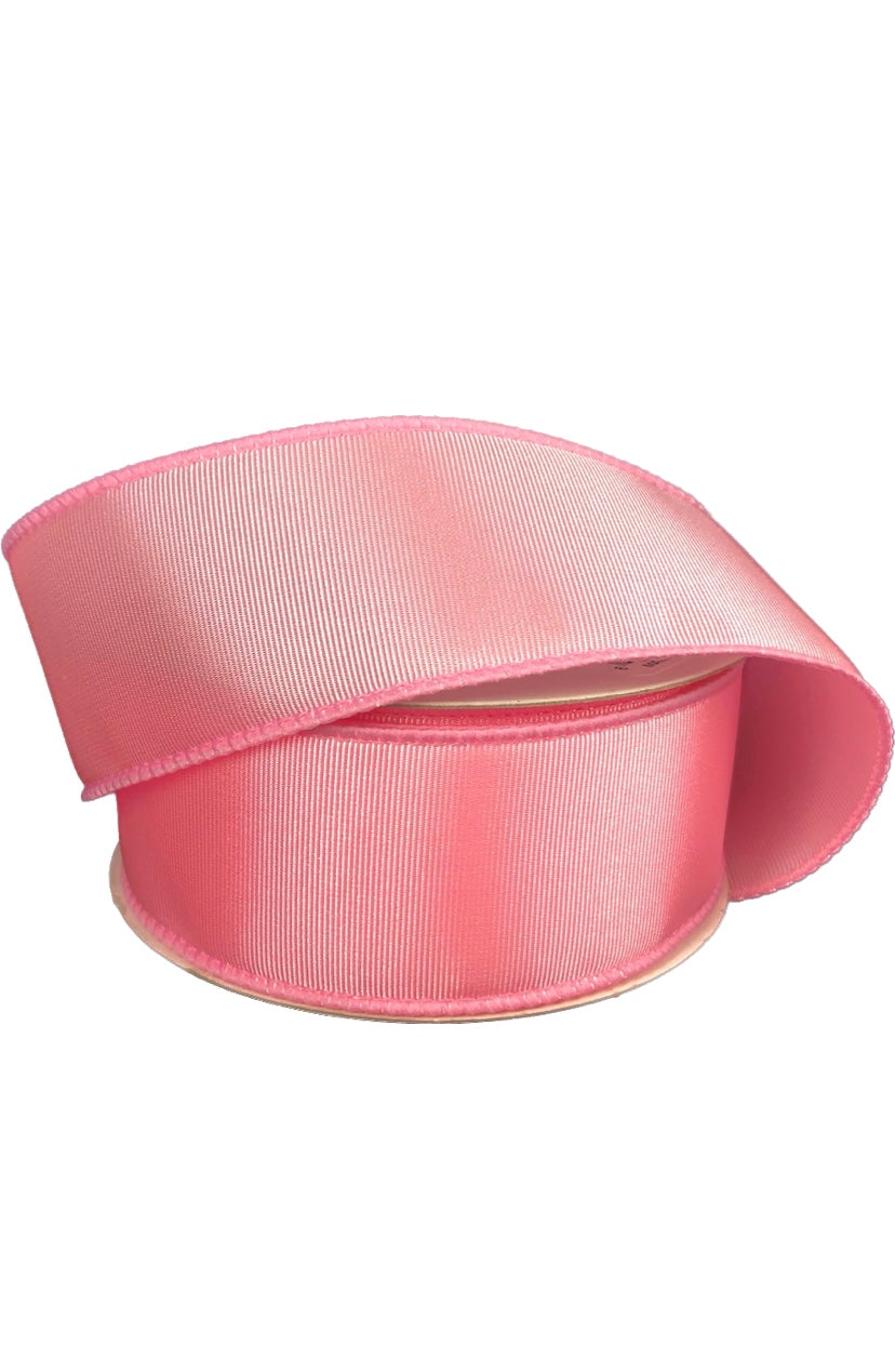 Wired Pink Ribbed Satin Ribbon-1.5”x10 Yards