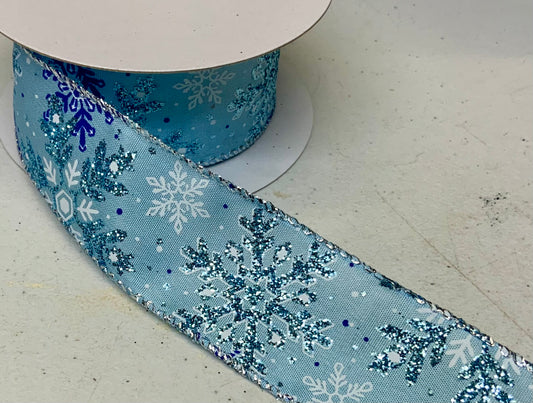 Wired Snowflake Ribbon- 1.5”x10 Yards