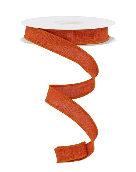 Wired Orange Royal Burlap Ribbon- 5/8”x10 Yards