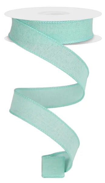 Wired Mint Green Royal Burlap Linen Ribbon-7/8”x10 Yards