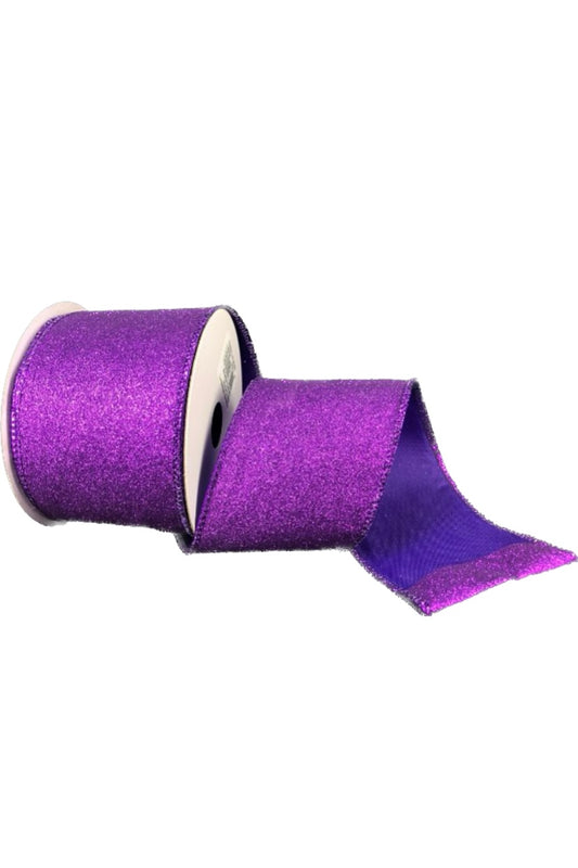 Wired Purple Glitter Ribbon- 2.5”x10 Yards