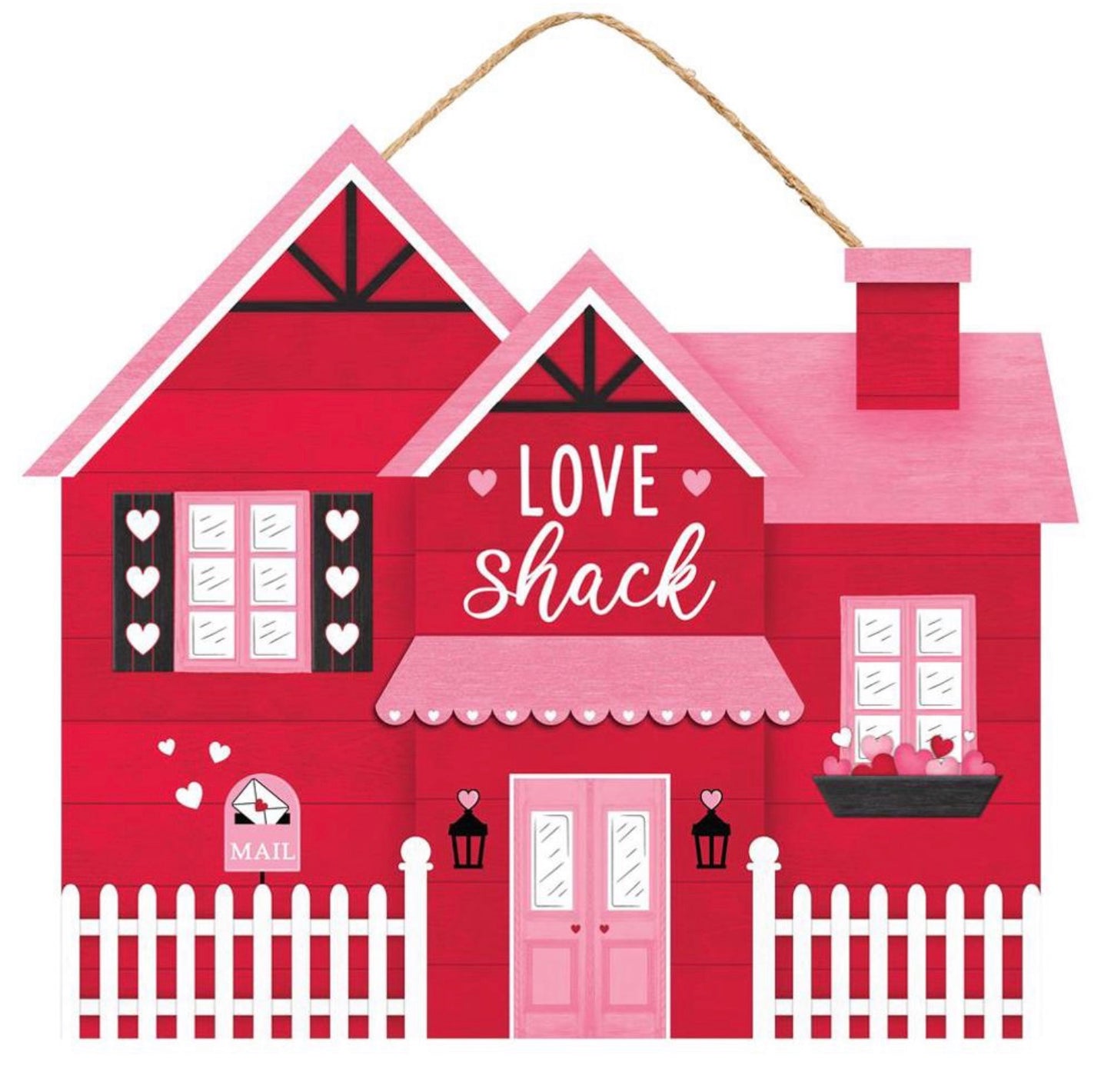 11.25”x9.75” Valentines Day Love Shack Wreath Sign